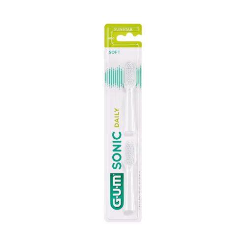 GUM Sonic Daily Replacement Heads - White