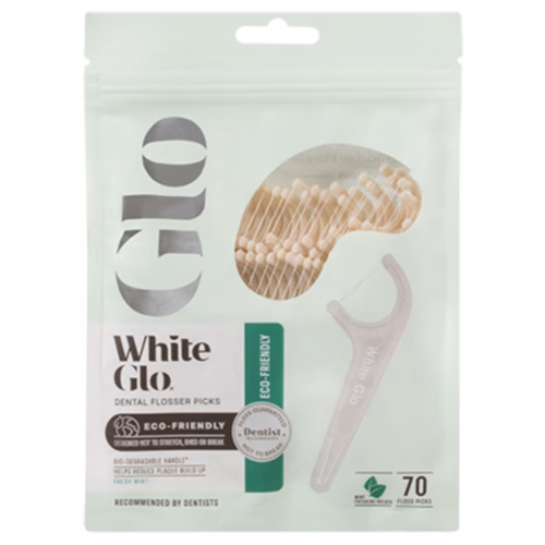White Glo Eco‑Friendly Dental Floss Picks – 70 Pack